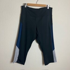 2 Champion Capri Leggings XXL High Rise‎ Black Blue Gray Activewear Workout
